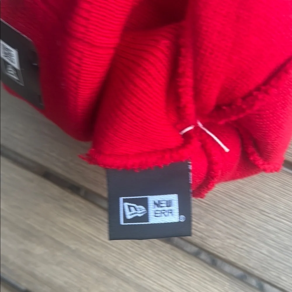 New Era Red Beanie with Embroidered Logo